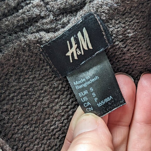 H&M cowl neck turtleneck tunic sweater, size S, navy blue - Picture 2 of 2